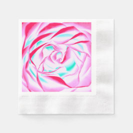 Fuchsia und Aqua Floral Print Paper Napkin Serviette