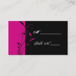 Fuchsia und Black Floral Wedding Platzkarten