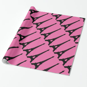 Fuchsia und Black Paris Wrapping Paper Geschenkpapier