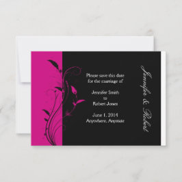Fuchsia und Black Wedding speichern das Datum Save The Date
