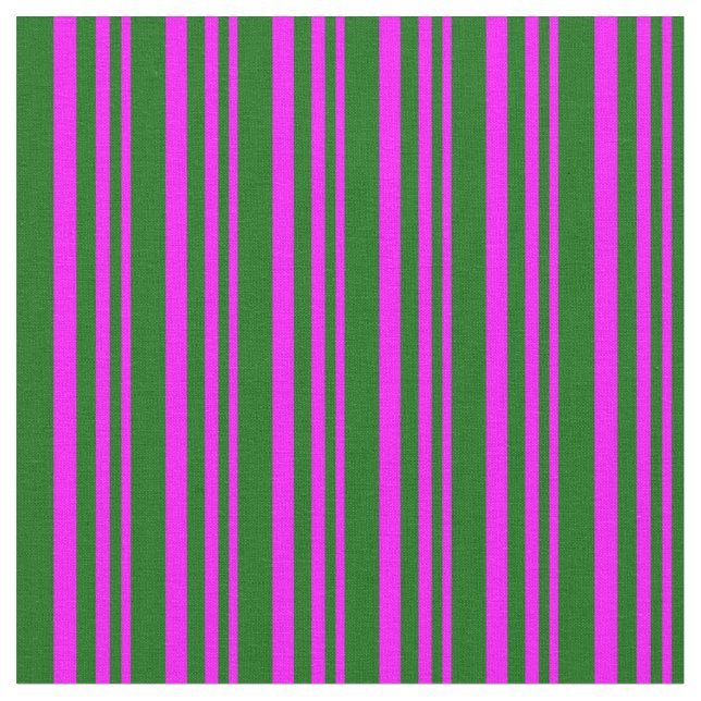 Fuchsia und dunkelgrüne Streifen Stoff (Nahaufnahme)