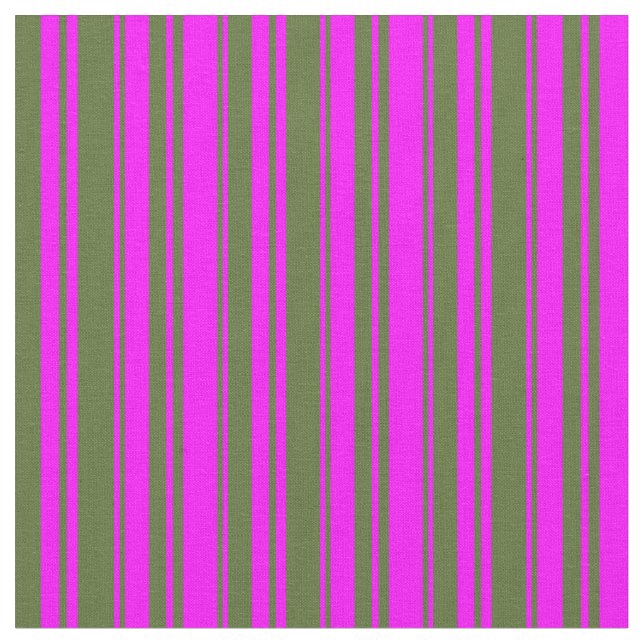 Fuchsia und dunkelolive grüne Streifen Stoff (Nahaufnahme)