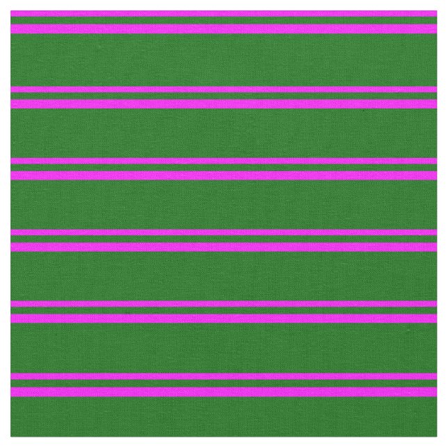 Fuchsia und dunkle grüne Linien Stoff (Nahaufnahme)