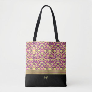 Fuchsia und gelbe Farbspritzer-Monogramm