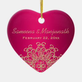 Fuchsia und Gold im indischen Stil: Hochzeitsfeier Keramikornament