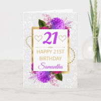 Fuchsia und Lila Shabby-Blume zum Geburtstag