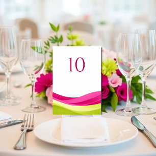 Fuchsia- und Limettengrüne Hochzeitstisch-Nummer Tischnummer