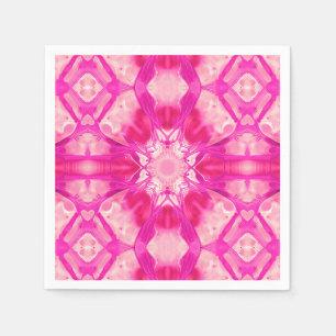 Fuchsia und Pastellrosa Tie Dye Muster Serviette