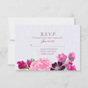 Fuchsia und Pflaume, Reaktionskarten RSVP Karte