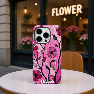 Fuchsia und Rosa Malerei iPhone 16 Pro Hülle