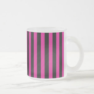 Fuchsia- und schwarze Candy-Streifen Mattglastasse