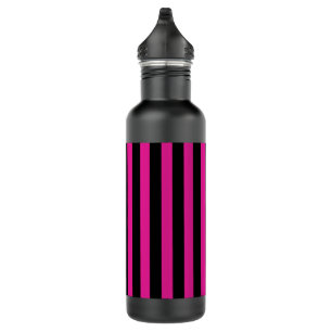 Fuchsia und schwarze Süßigkeiten Edelstahlflasche