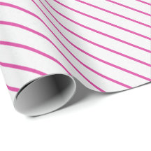 Fuchsia und White Diagonal Striped Gift Wrap