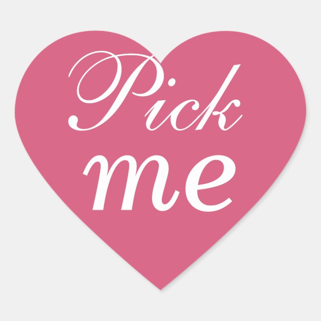 Fuchsia und White Pick Me Aufkleber (Vorderseite)