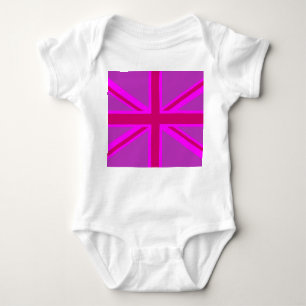 Fuchsia Union Jack Baby Strampler