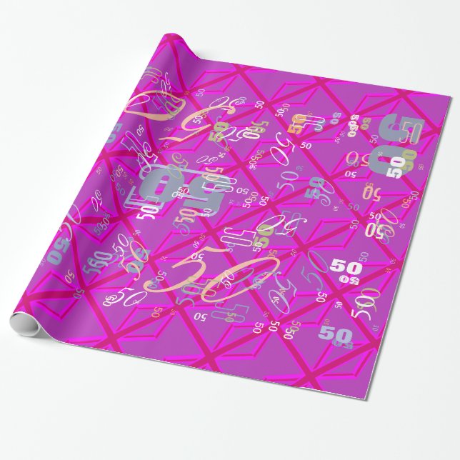 Fuchsia Union Jack Geschenkpapier (Ungerollt)