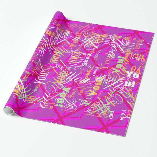 Fuchsia Union Jack Geschenkpapier (Ungerollt)
