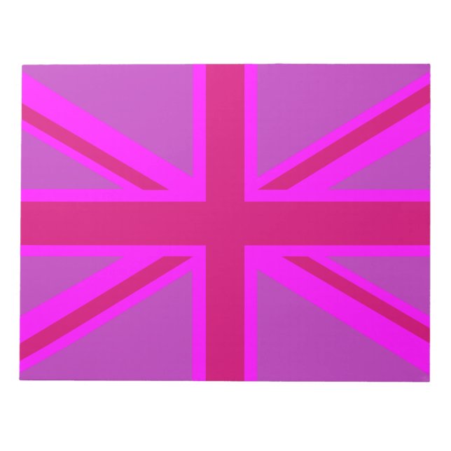 Fuchsia Union Jack Notizblock (Vorderseite)