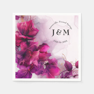 Fuchsia-Verzauberung: Wasserfarbe Serviette