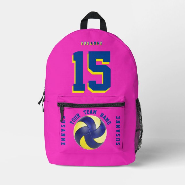 Fuchsia Volleyball-Spieler Rucksack Kinder sportli (Vorderseite)