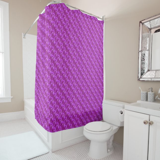 Fuchsia Wave Pattern Duschvorhang (Beispiel)