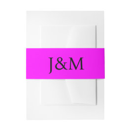 Fuchsia Wedding Monogram Belly Bands Einladungsbanderole