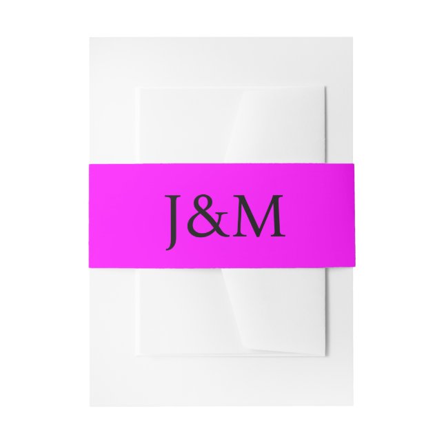 Fuchsia Wedding Monogram Belly Bands Einladungsbanderole (Vorderseite Beispiel)