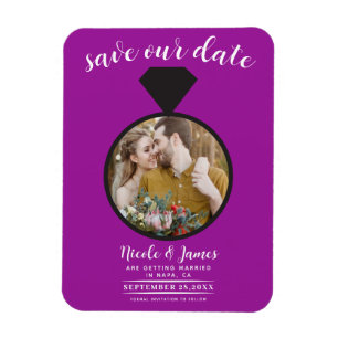 Fuchsia Wedding Ring Foto Save the Date Magnet