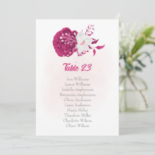 Fuchsia-weiße Blume botanische Sitzkarte