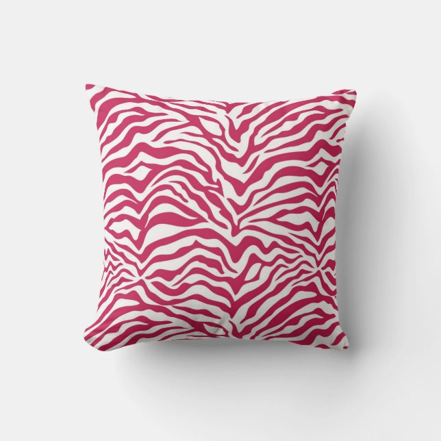 Fuchsia Zebra Stripe Kissen (Vorderseite)