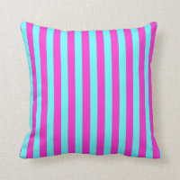 Fuchsie/das gefärbte Aqua Stripes Kissen