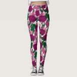 Fuchsie Leggings<br><div class="desc">Blumenvektor-Muster mit handgezeichnet Fuchsien-Blume</div>