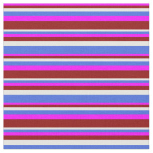 Fuchsien, Dunkelrot, Weiß und Royal blau farbig Stoff