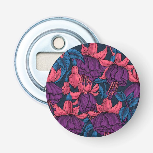 Fuchsien in blau und lila flaschenöffner (Vorderseite)