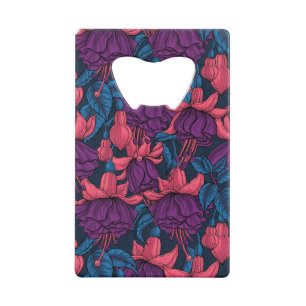 Fuchsien in blau und lila geldbeutel flaschenöffner