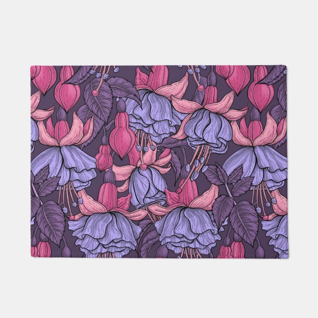Fuchsien in Rosa und Violett Fußmatte (Vorderseite)