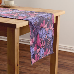 Fuchsien in Rosa und Violett Kurzer Tischläufer