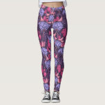 Fuchsien in Rosa und Violett Leggings<br><div class="desc">Blumenvektor-Muster mit handgezeichnet Fuchsien-Blume</div>