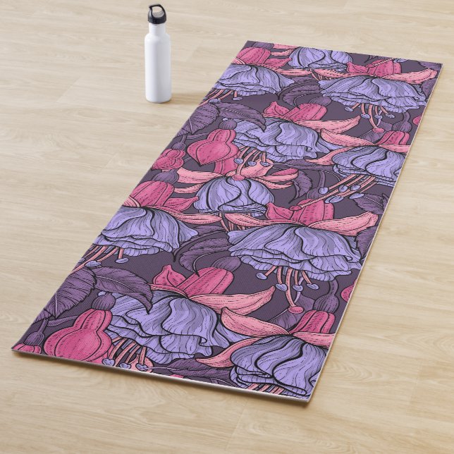 Fuchsien in Rosa und Violett Yogamatte (Beispiel)