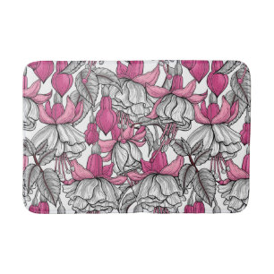 Fuchsien in weiß und rosa badematte