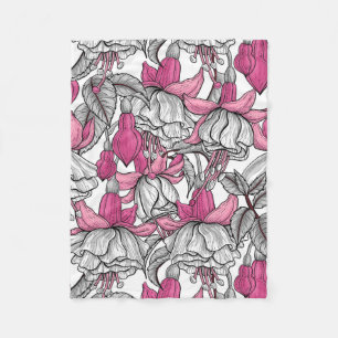 Fuchsien in weiß und rosa fleecedecke