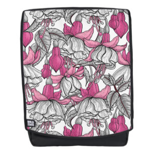 Fuchsien in weiß und rosa rucksack