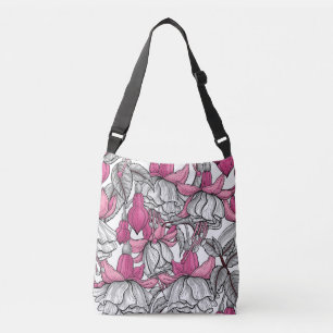Fuchsien in weiß und rosa tragetaschen mit langen trägern