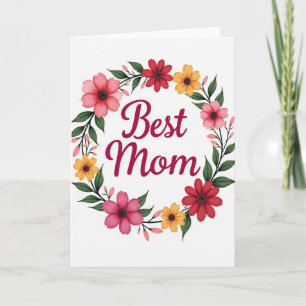 Fuchsien Karte "Beste Mama" mit Blumenmotiv