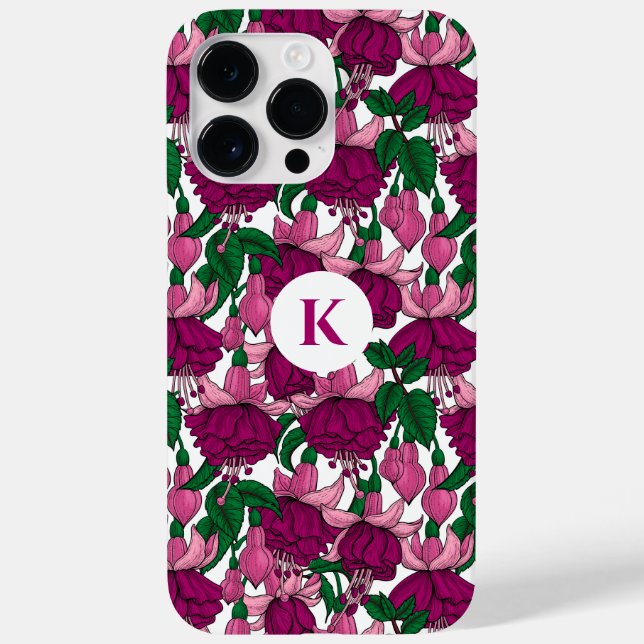 Fuchsien-Monogramm Case-Mate iPhone Hülle (Rückseite)
