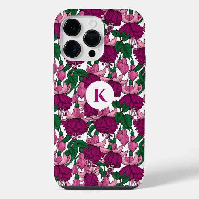 Fuchsien-Monogramm iPhone Hülle (Rückseite)