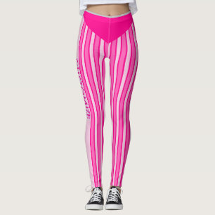 Fuchsien & Rosa gestreifte Leggings mit individuel