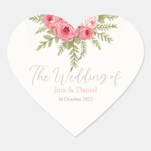 Fuchsien-Traum Herz-Aufkleber