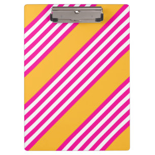 Fuchsien und gelbe fünf Streifen Muster Klemmbrett