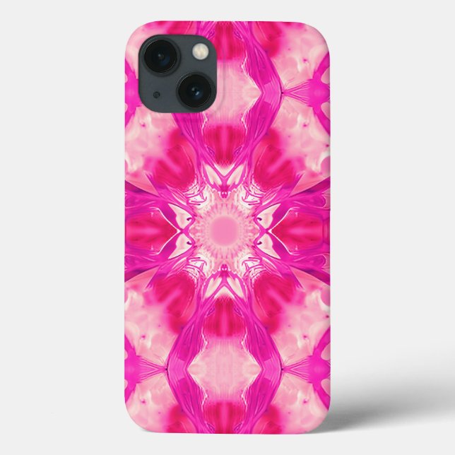 Fuchsien und pastellrosa Gefärbte Krawatte Muster Case-Mate iPhone Hülle (Rückseite)
